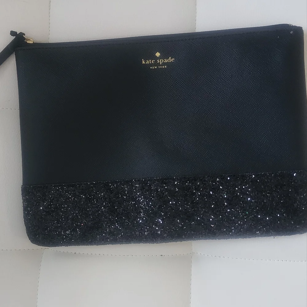 Kate Spade Black‎ Glitter Clutch